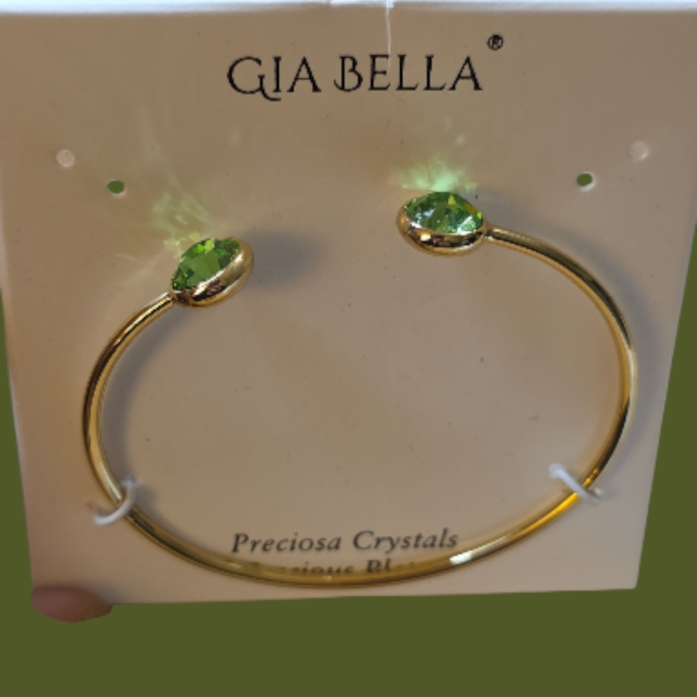 Gold and Green Crystal Bracelet